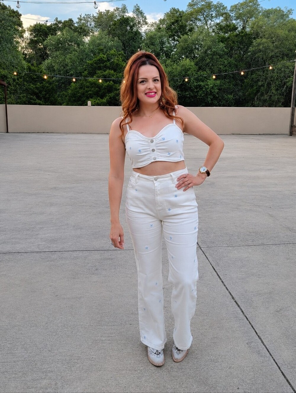 🤍 White Embroidered Two-Piece Set